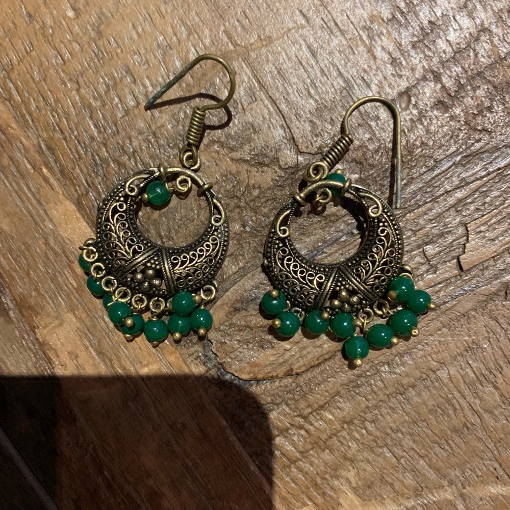 Green Earrings from India